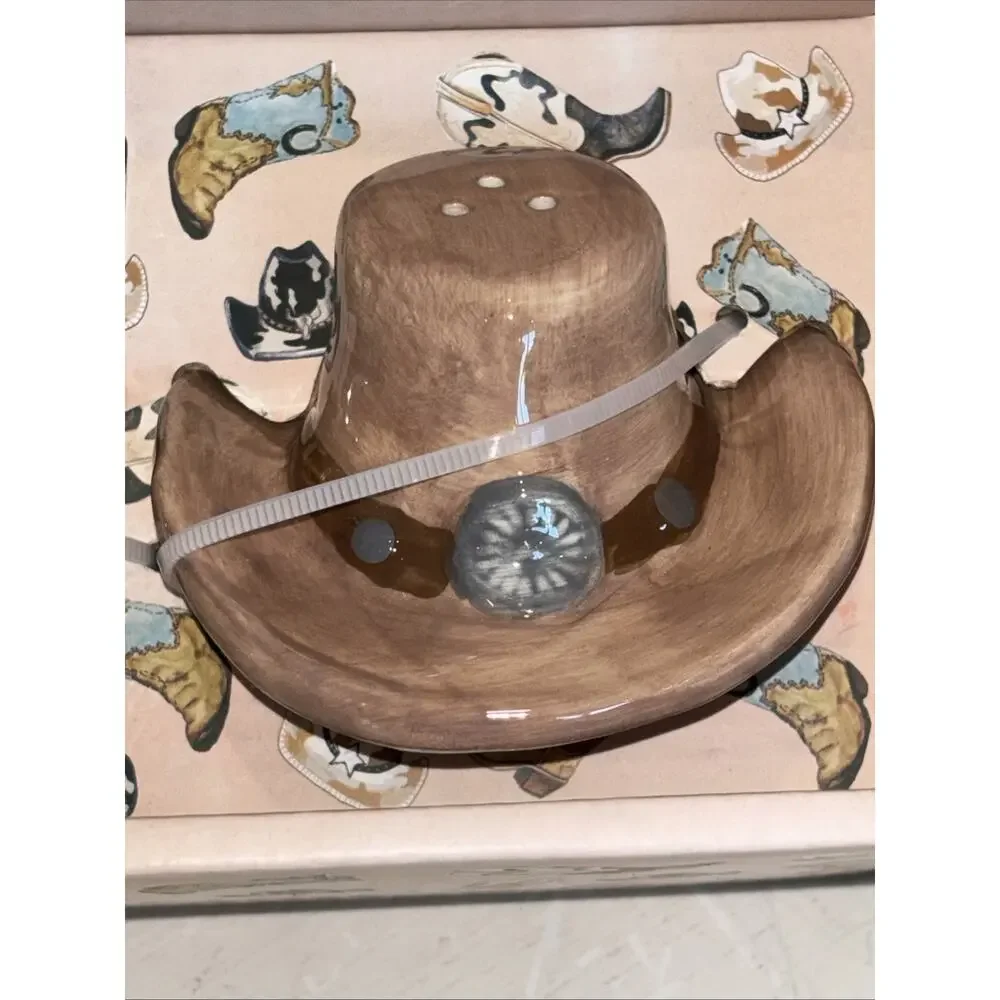 Blue Sky Clayworks Western Cowboy Cowgirl Boots & Hat Salt & Pepper Shakers NEW